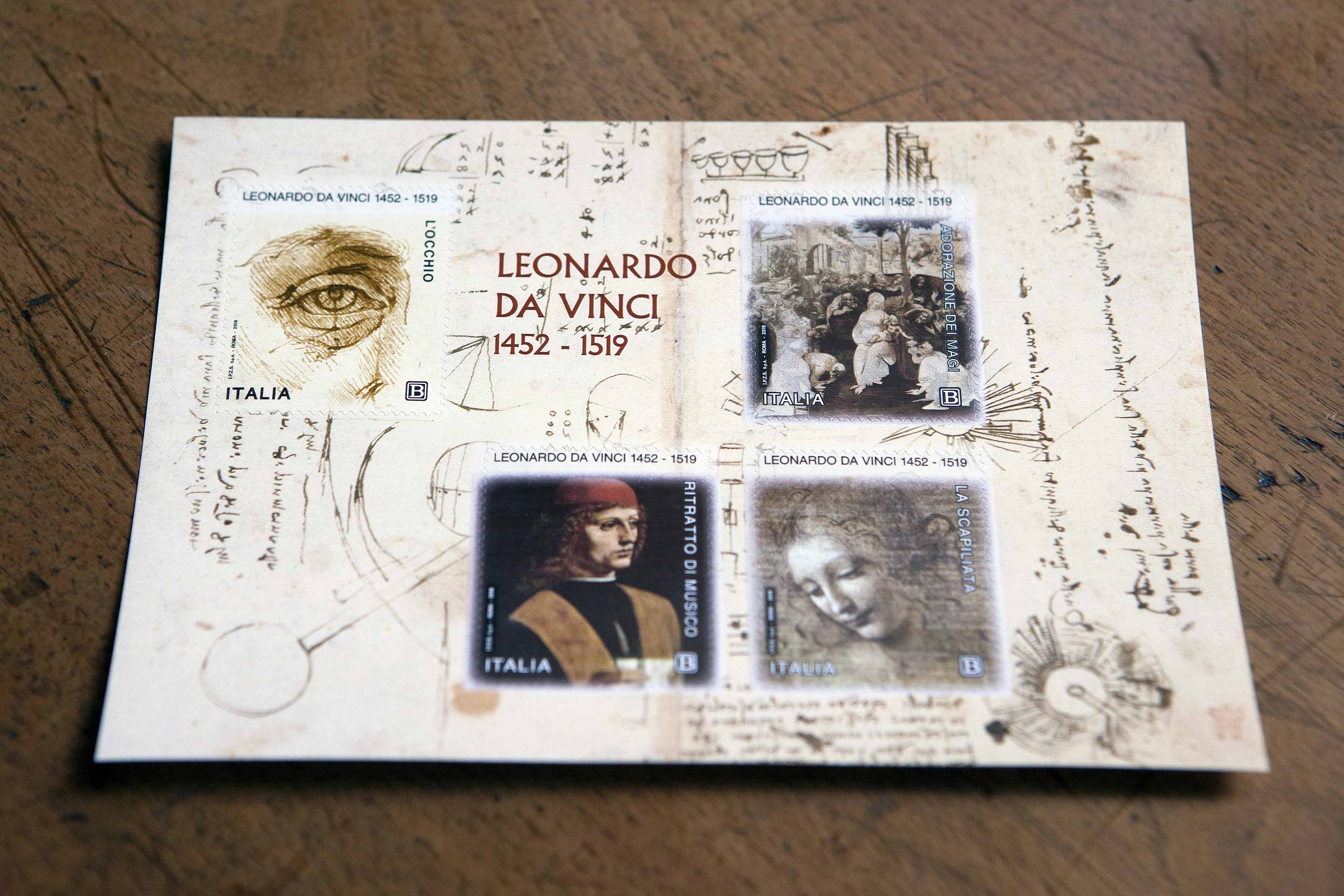 Un annullo speciale in occasione del V Centenario della scompardi di Leonardo Da Vinci.